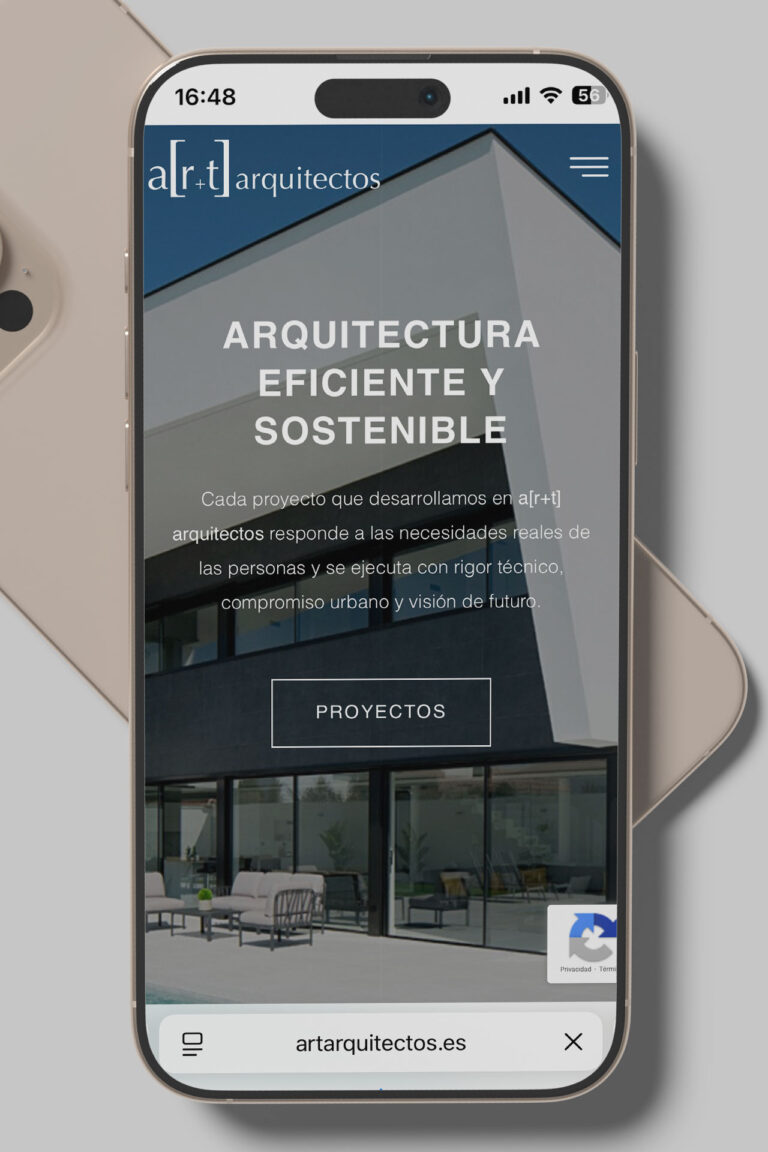 Página web para estudio de arquitectura, diseño moderno y portfolio de proyectos con imágenes